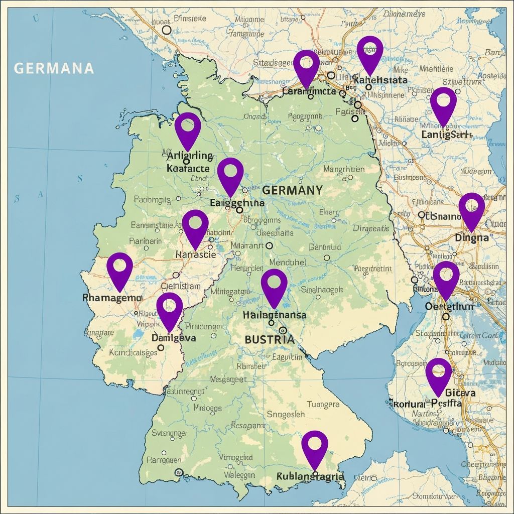 Standortkarte Deutschland und Österreich